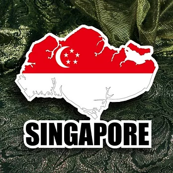 【國旗商品創意館】新加坡國旗地圖抗ＵＶ、防水貼紙／Singapore／世界多國款可選購