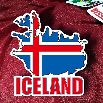 【國旗商品創意館】冰島國旗地圖抗ＵＶ、防水貼紙／Iceland／世界多國款可選購