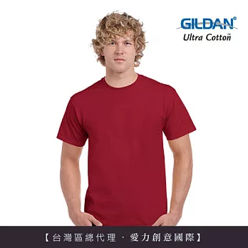 GILDAN 總代理-100%美國棉~圓筒短袖素面T-Shirt~XL深紅