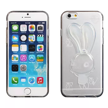 【BIEN】iPhone 6 可愛兔支架軟質保護殼 (透明)