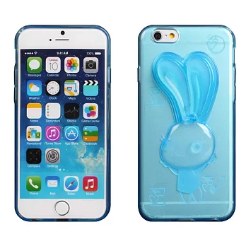 【BIEN】iPhone 6 可愛兔支架軟質保護殼 (透藍)