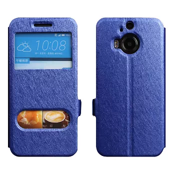 【BIEN】HTC One (M9+) 蠶絲紋來電顯示可立皮套 (紫)