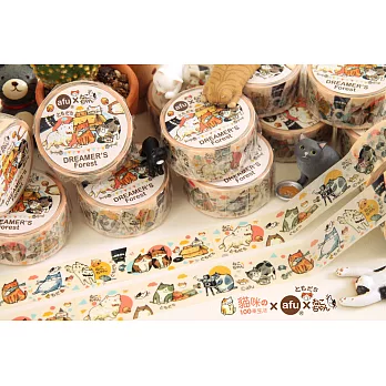 afu插畫日本和紙膠帶-貓咪的一百種生活