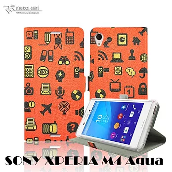 【Metal-slim】SONY Xperia M4 Aqua 生活小幫手立架式側掀皮套