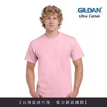 GILDAN 總代理-100%美國棉~圓筒短袖素面T-Shirt~M粉紅