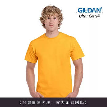 GILDAN 總代理-100%美國棉~圓筒短袖素面T-Shirt~M桔黃