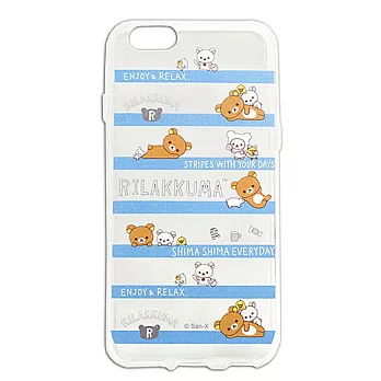 日本授權正版 Aplle iPhone6 4.7吋 拉拉熊透明保護殼 (Rilakkuma)拉拉熊橫條