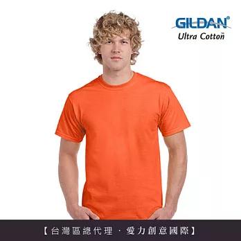 GILDAN 總代理-100%美國棉~圓筒短袖素面T-Shirt~XL桔