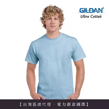 GILDAN 總代理-100%美國棉~圓筒短袖素面T-Shirt~M水藍