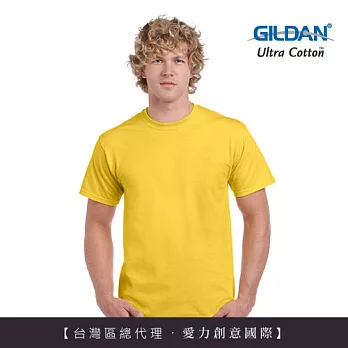 GILDAN 總代理-100%美國棉~圓筒短袖素面T-Shirt~XL黃