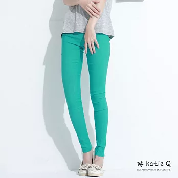 【KatieQ】側拉練修飾窄管褲(4色)-M-XLM綠