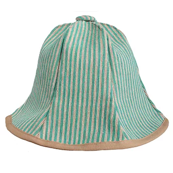 layoo 來喲│【南瓜帽】漁夫帽 抗UV 小顏感-緹花條紋綠
