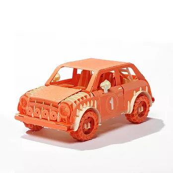 Papero紙風景 DIY迷你模型-拉力賽車(橘)/Mini Rally Car(Orange)