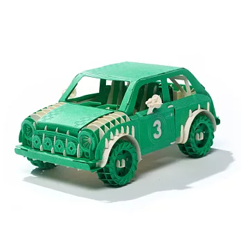 Papero紙風景 DIY迷你模型-拉力賽車(綠)/Mini Rally Car(Green)