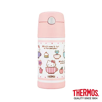 【THERMOS 膳魔師】HelloKitty 不鏽鋼真空保冷瓶0.37L(B2011PK)PK (Hello