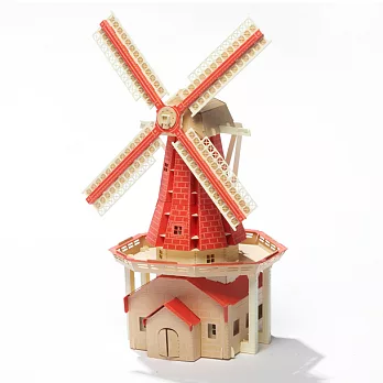 Papero紙風景 DIY迷你模型 - 風車坊(紅)/ Windmill(RED)
