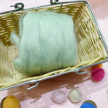 美麗諾羊毛-M3粉綠色100g【超柔細】