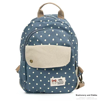 Q-ME兩用後背包│藍底小圓點