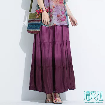 【潘克拉】唯美漸層長裙(4色)FREE紫