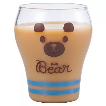 【DECOLE】動物造型玻璃杯_拿鐵熊(300ml)