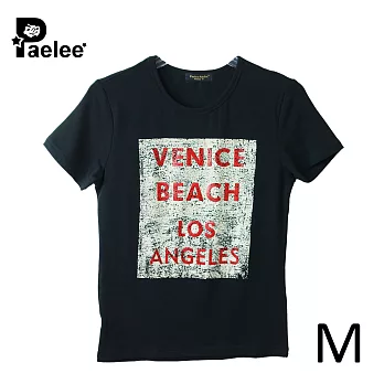 【Paelee 帕里】洛杉磯威尼斯海灘短袖T恤M神秘黑