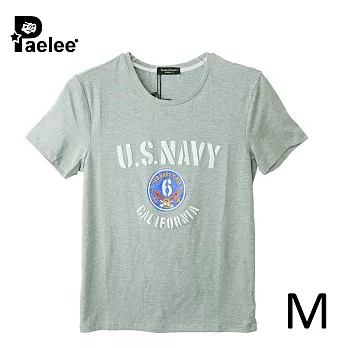 【Paelee 帕里】加州海軍徽章 短袖T恤M淺灰色
