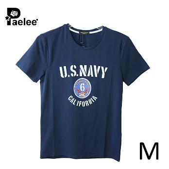 【Paelee 帕里】加州海軍徽章 短袖T恤M深海藍