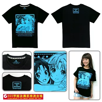 刀劍神域Ⅱ-潮流T-shirt(亞絲娜&有紀)SL黑色