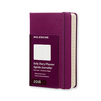 MOLESKINE 日程系列/2016年12M日記本/彩色紫紅硬殼9*14/口袋型POCKET