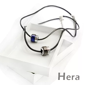 【Hera】赫拉 LOVE刻字轉動愛情情侣項鍊/情人對鍊(藍色+棕色)