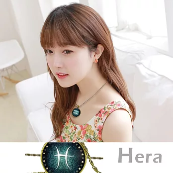 【Hera】赫拉 復古時光寶石星空12星座圖騰項鍊/半長鍊(12款任選)雙魚