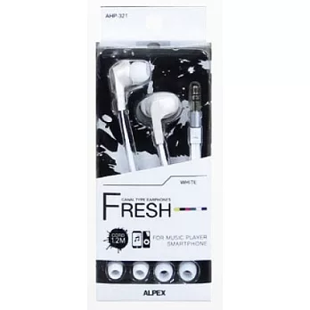 【FRESH】CANAL TYPE EARPHONES 抗噪音耳塞式耳機白色