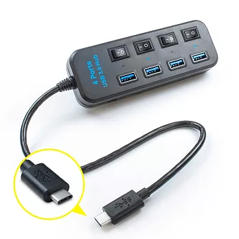 USB 3.1 TYPE-C 轉 4孔3.0HUB Macbook集線器