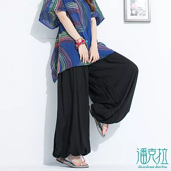 【潘克拉】基本款輕飄功夫褲(3色)-FREEFREE黑