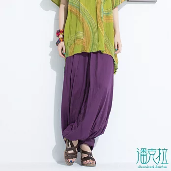 【潘克拉】基本款輕飄功夫褲(3色)-FREEFREE紫