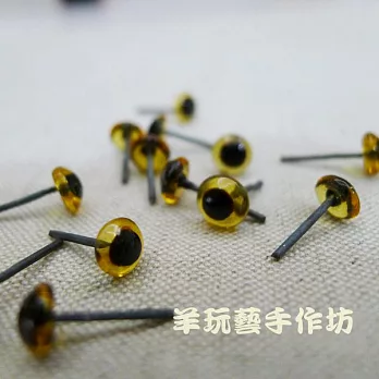 玻璃彩眼睛 6MM 黃色 每包25入