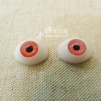 玩偶眼睛12MM 紅色瞳孔娃娃魚眼4對