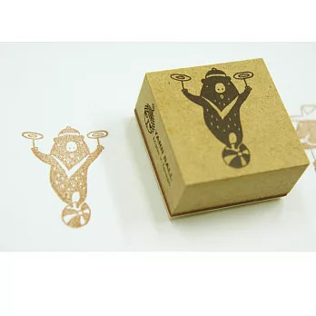 針線球印章_轉盤子黑熊