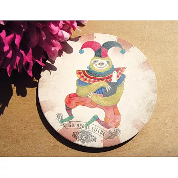 針線球陶瓷吸水杯墊_馬戲團樹懶