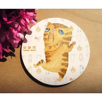 針線球陶瓷吸水杯墊_法令貓