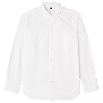 [MUJI 無印良品]男有機棉牛津布扣領襯衫S白色