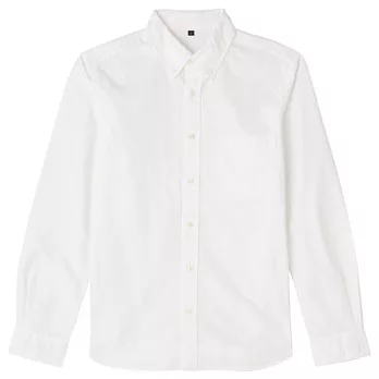 [MUJI 無印良品]男有機棉牛津布水洗扣領襯XS白色