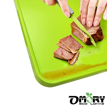 【OMORY】雙面半斜防漏砧板-小(5色)-綠色