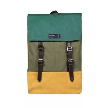 【Nifteen】15吋雙扣後背包/筆電包/電腦包/雙肩後背包/防震包─Medic綠色