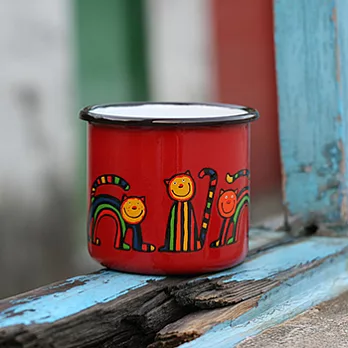 Smaltum布拉格 琺瑯杯 曲線喵咪_茄紅(250ml)