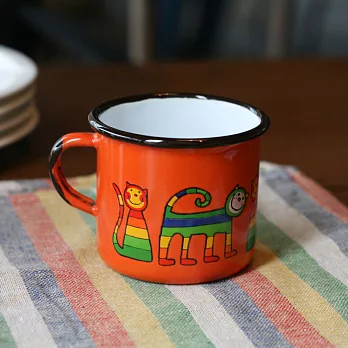 Smaltum布拉格 琺瑯杯 害羞喵咪_柑橘(250ml)