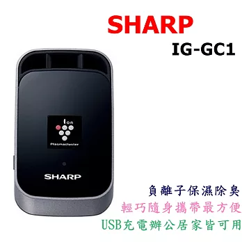 夏普 SHARP IG-GC13色可選 大風量 電氣集塵 車用空氣清淨機精英黑