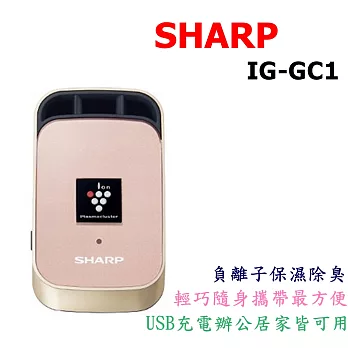 夏普 SHARP IG-GC13色可選 大風量 電氣集塵 車用空氣清淨機香檳金