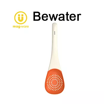 【Bewater】漏勺/濾湯勺(附可吊掛貼吸盤)橘色 廚房便利小幫手!!橘色