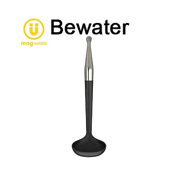 【Bewater】不銹鋼式把手湯勺(附可吊掛貼吸盤)黑色 廚房便利小幫手!!黑色